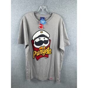 Spoofs Pringles Punyeta Shirt Size XXL‎ Gray Short Sleeve Tee Spanish Funny